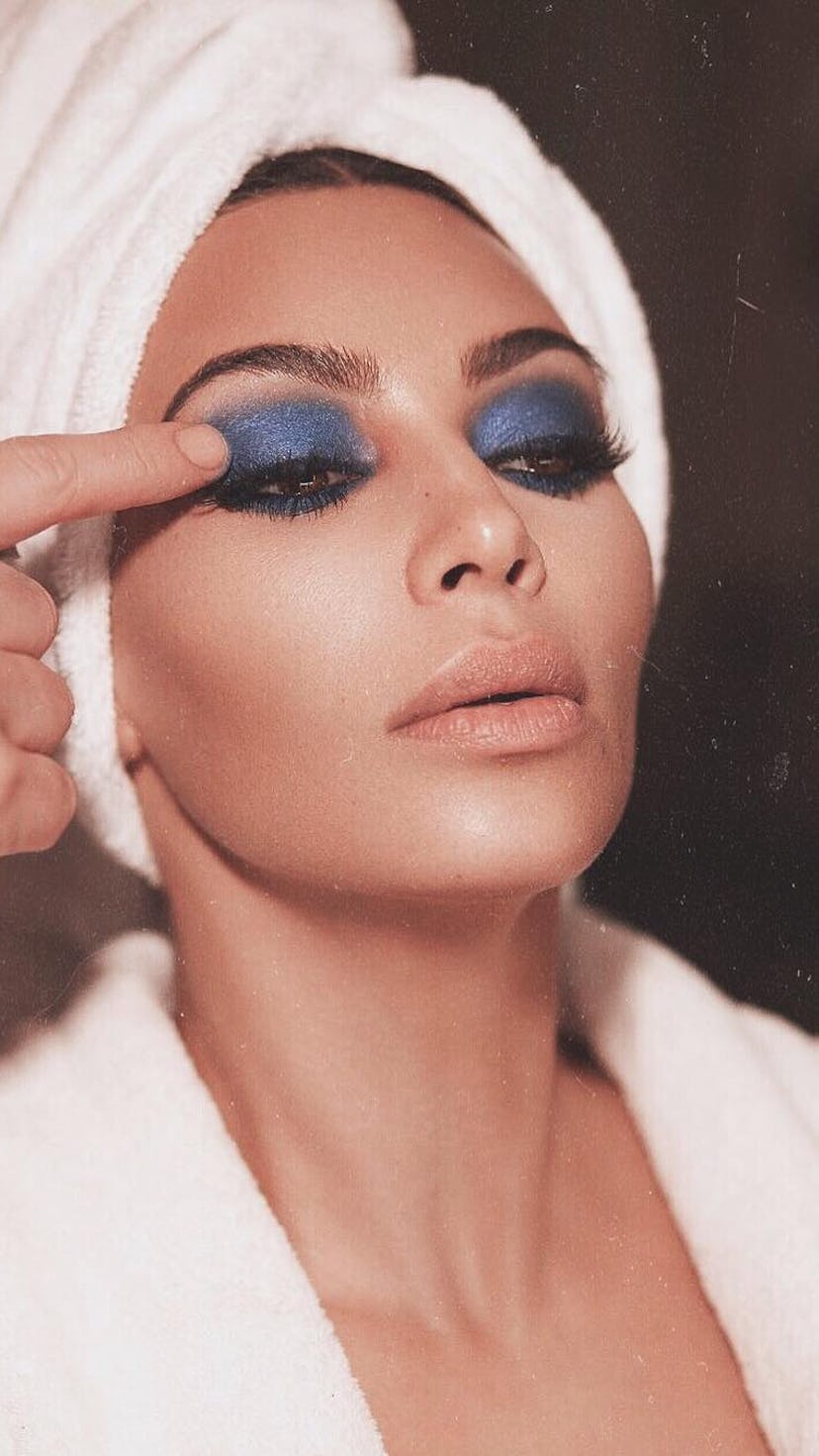 Kim Kardashian blue eyeshadow
