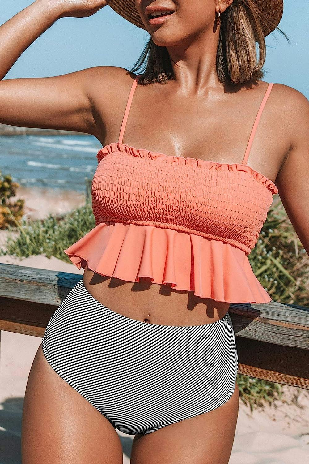 CUPSHE High Waist Ruffle Bikini