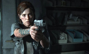 Ellie points a gun forward in The Last of Us Part 2