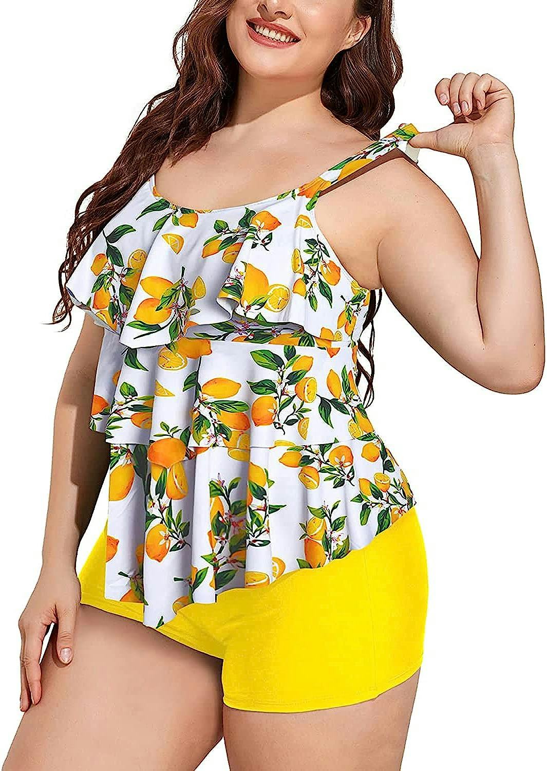Yonique Plus Size Tankini With Shorts