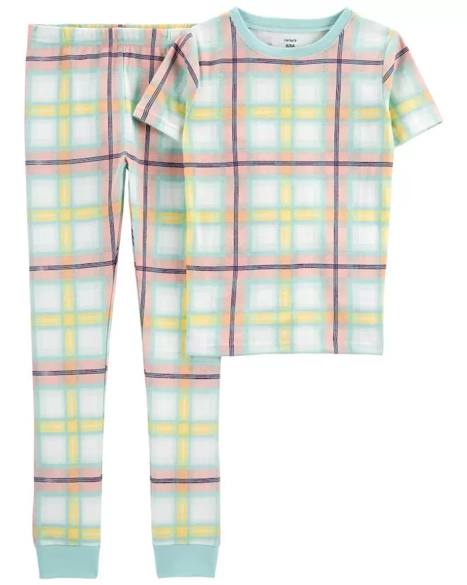 plaid easter pajamas for kids