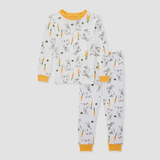 carrot and bunnies easter pajamas