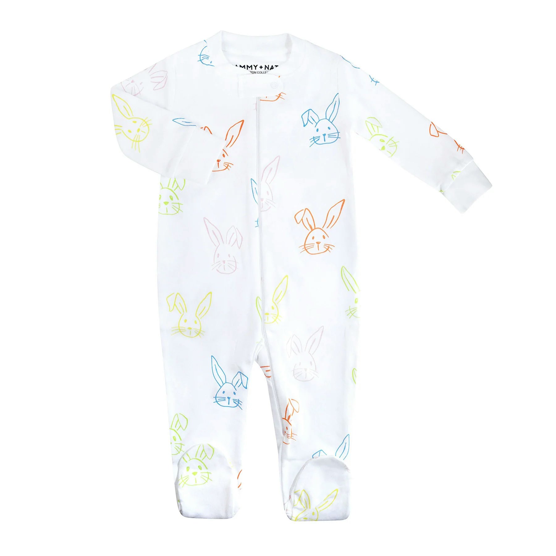 Foldover-trim Pajamas - Light pink/Daisy - Kids