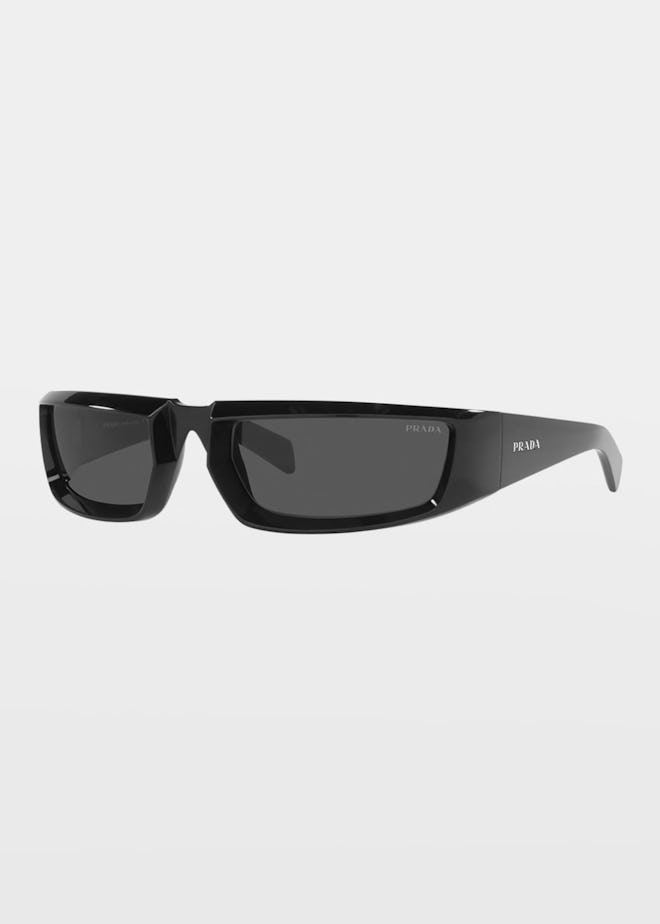 Prada Rectangle Plastic Wrap Sunglasses