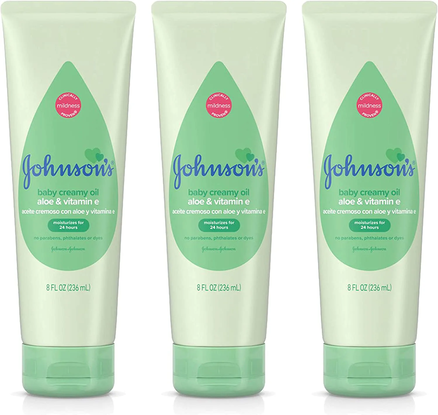 Johnson's Baby Creamy Oil with Aloe & Vitamin E (3-Pack)