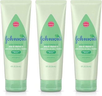 Johnson's Baby Creamy Oil with Aloe & Vitamin E (3-Pack)