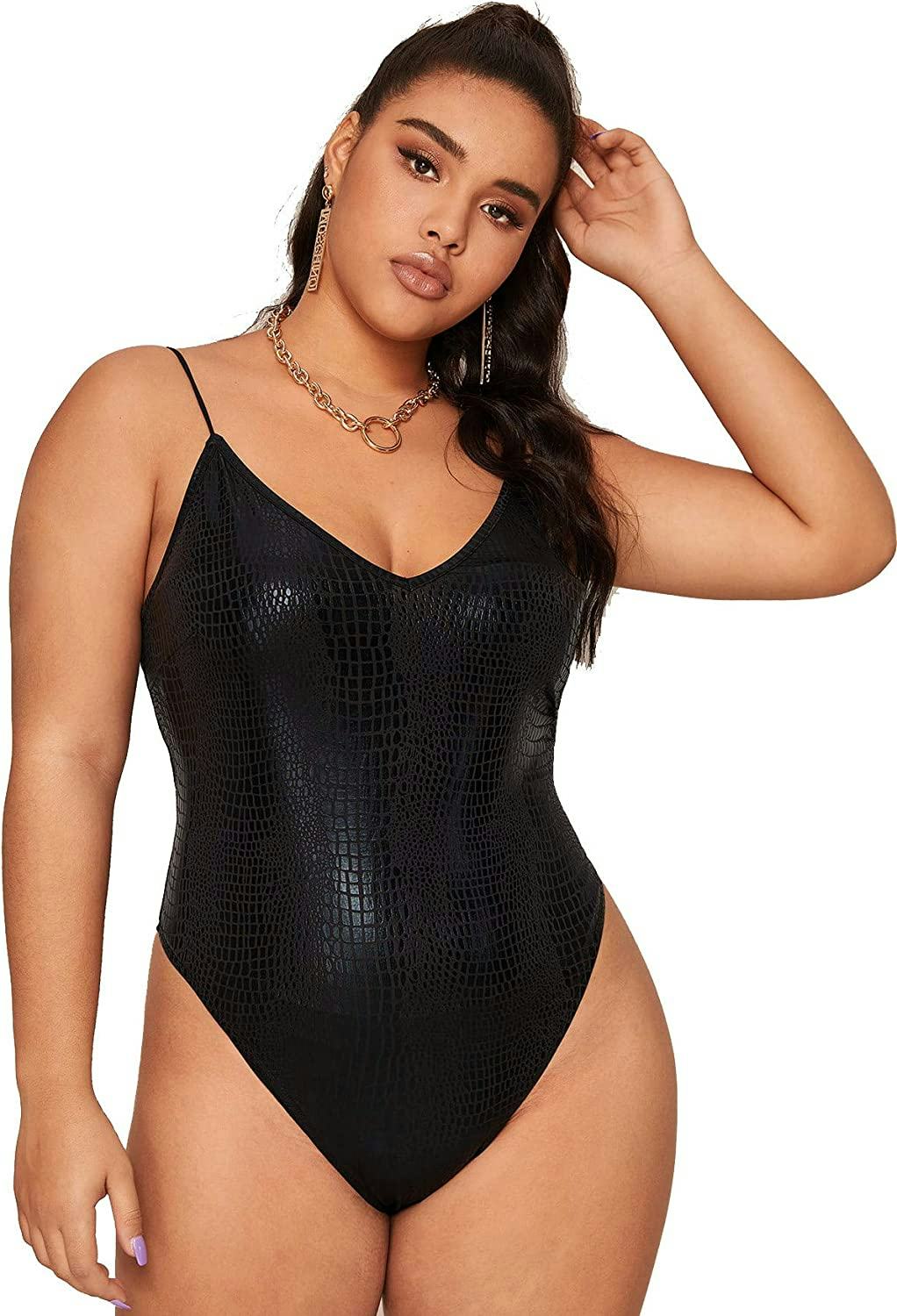 Milumia Crocodile Embossed Cami Bodysuit