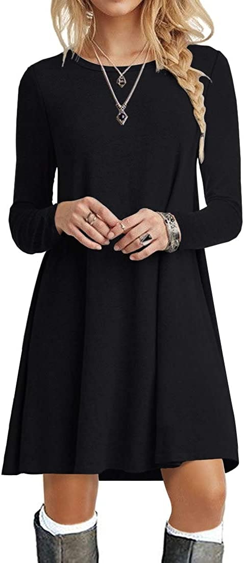 POPYOUNG Long Sleeve Swing Dress