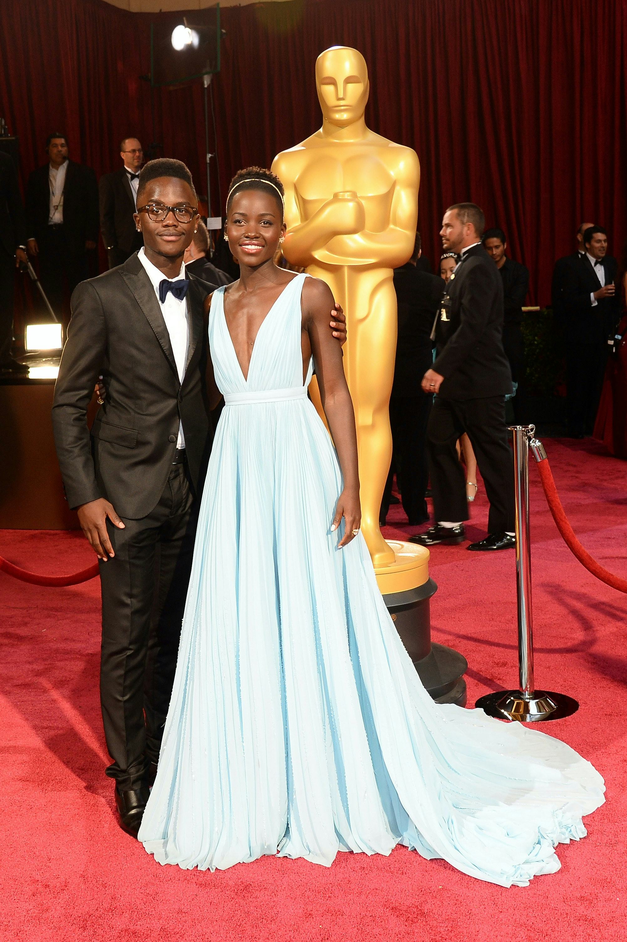 Lupita Nyong'o and brother 2014 Oscars
