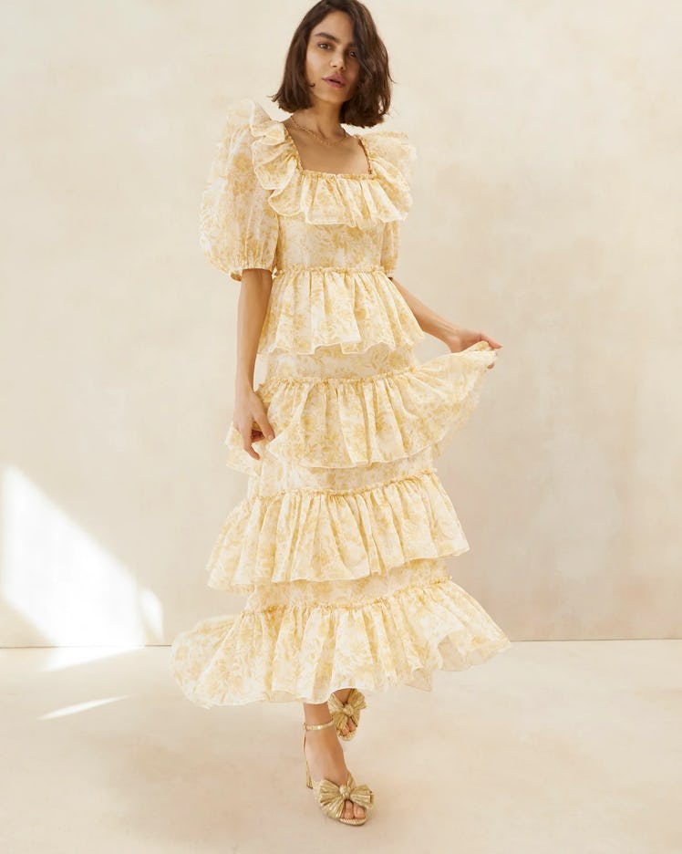 Rosalie Cream Floral Tiered Dress