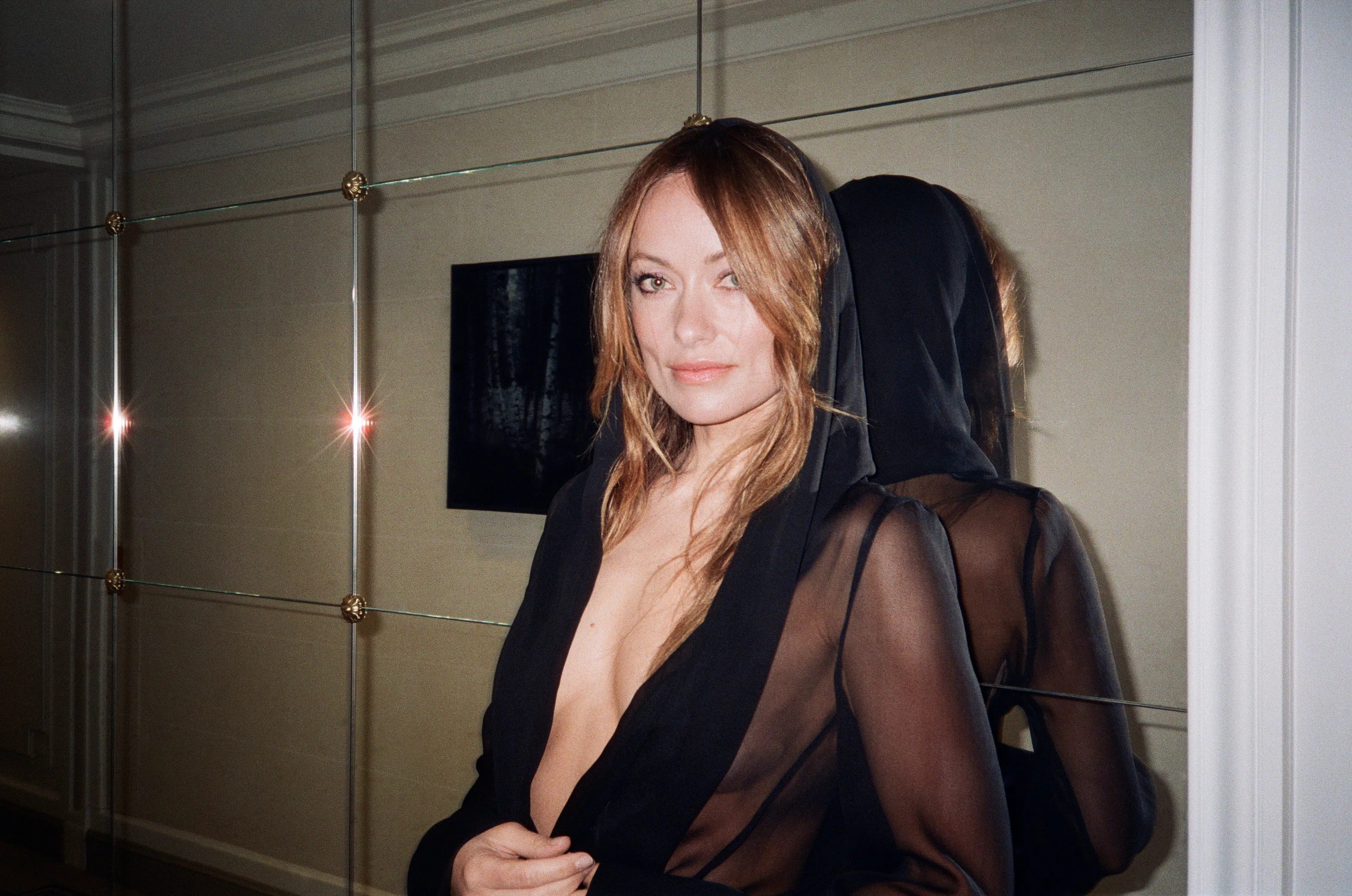 olivia wilde.sheer dress Olivia Wilde Wore a Sheer Crystal Gown on the Red Carpet