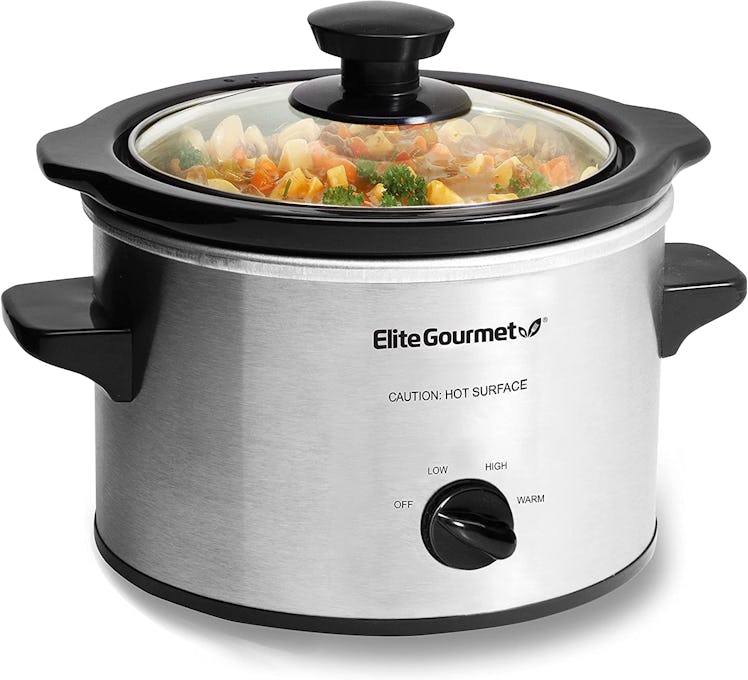 Elite Gourmet Electric Slow Cooker Ceramic Pot