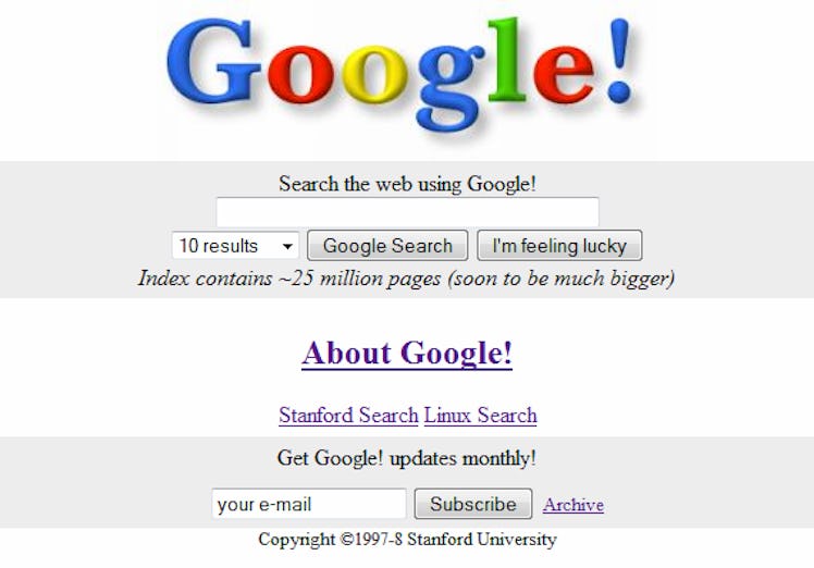 Google search original interface 