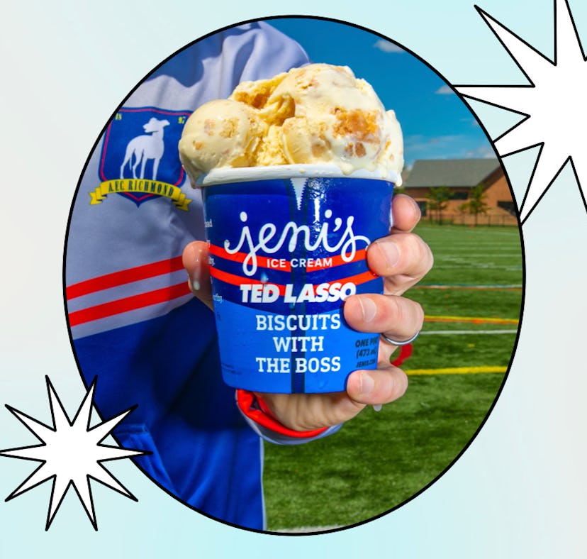 Jeni's Ted Lasso ice cream flavor is called biscuits with the Boss.