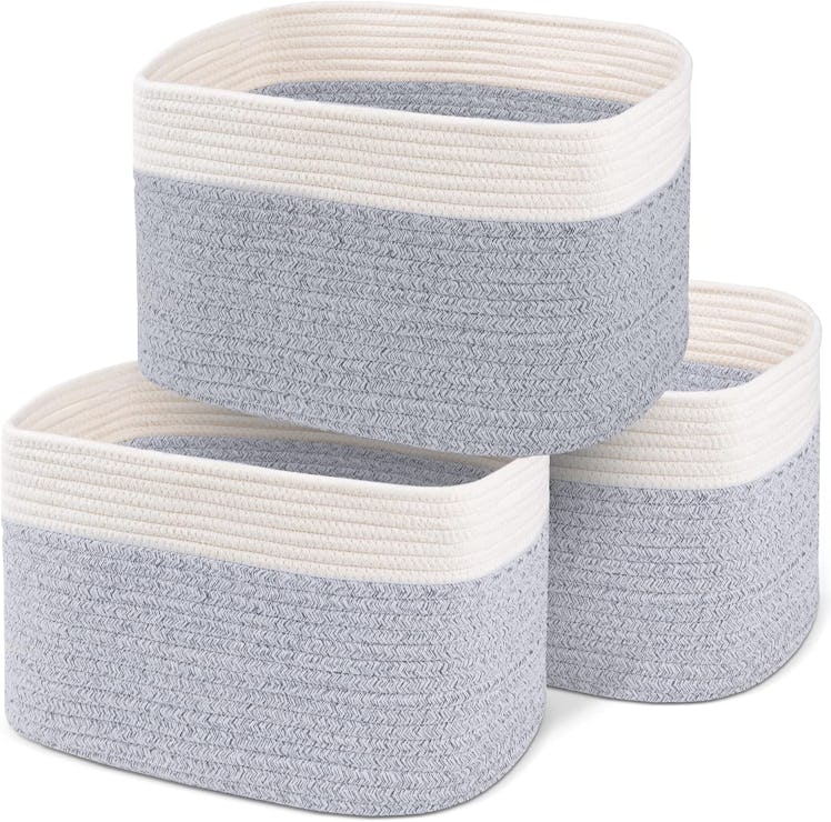 CHAT BLANC Cotton Rope Basket (Set of 3)