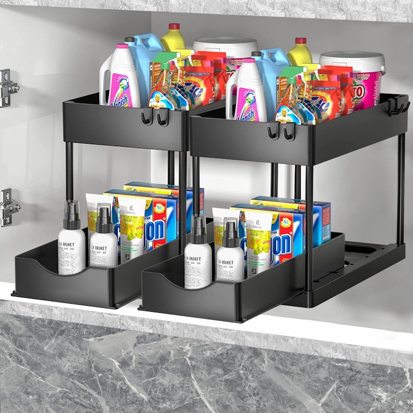 2-Tier Under Sink Organizer with Sliding Storage Drawer