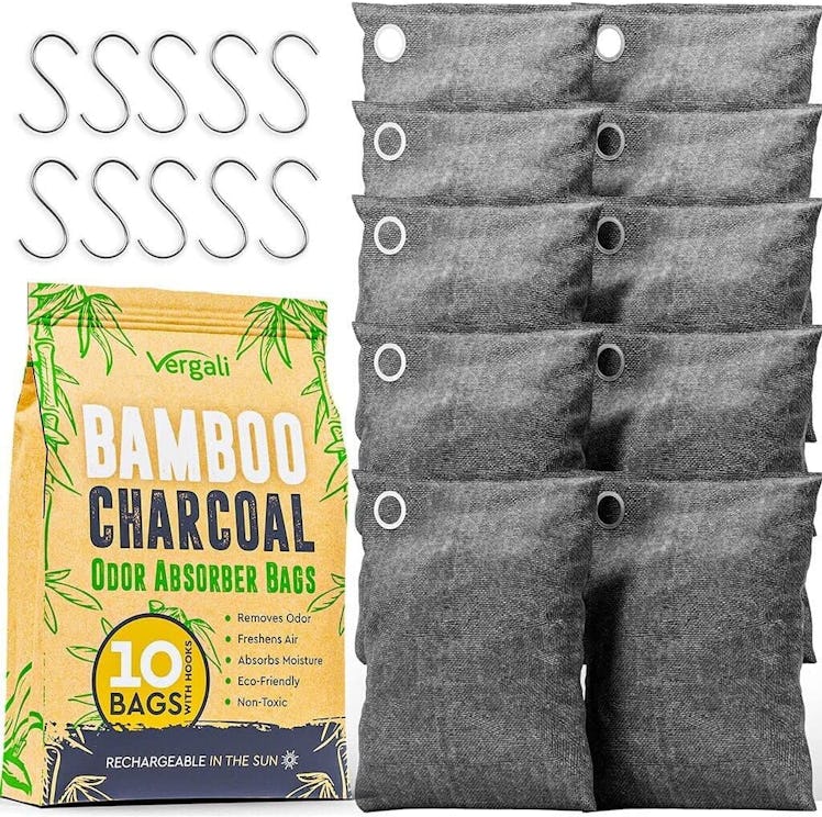 VERGALI Bamboo Charcoal Odor Absorbing Bags (10-Pack)