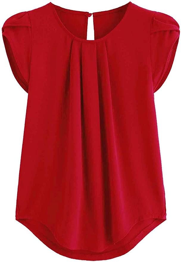 Milumia Pleated Keyhole Back Blouse