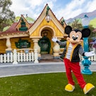 Mickey Mouse showing off the newly updated Mickey's Toontown at Disneyland Park.