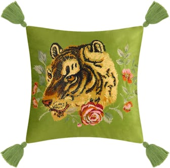 JWH Tiger Velvet Throw Pillow Cover