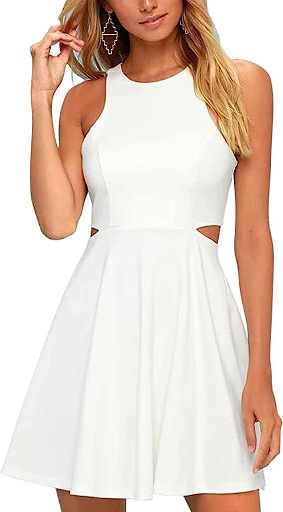 BELONGSCI Racerback Flared Short Dress