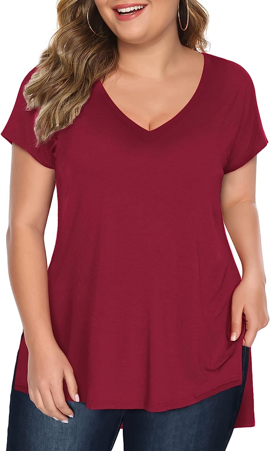 Florboom Plus Size V-Neck T-Shirt