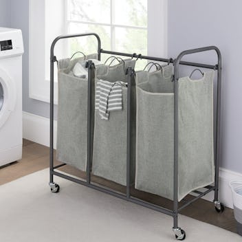 Oversized 3 Bag Wheeled Laundry Sorter