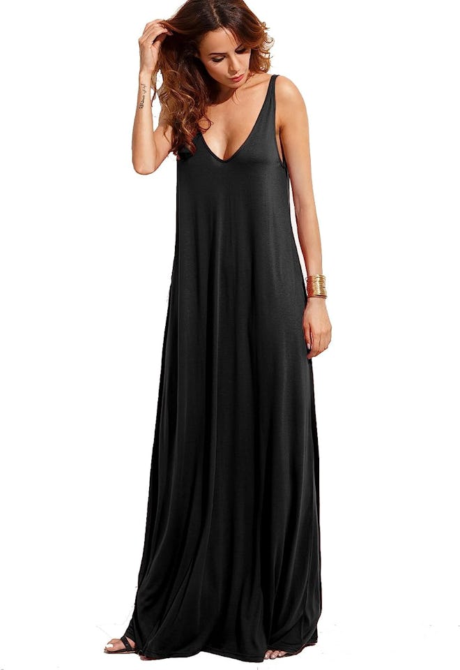 Verdusa Casual Sleeveless Deep V Dress