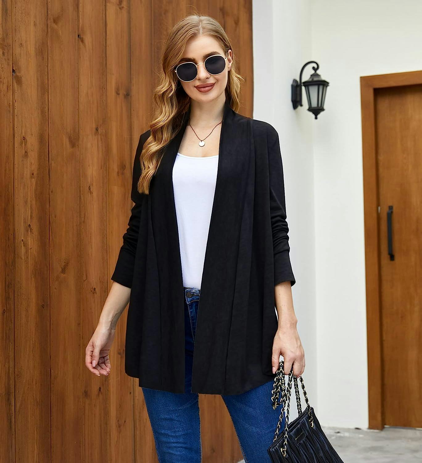 ACEVOG Open Front Drape Cardigan