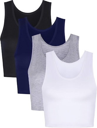 SATINIOR Cropped Tank Tops (4 Pack)