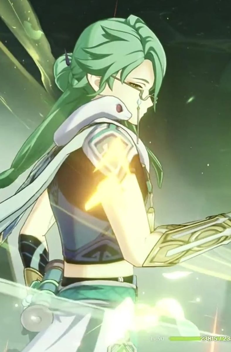 Screenshot Baizhu casting his Elemental Burst in Genshin Impact