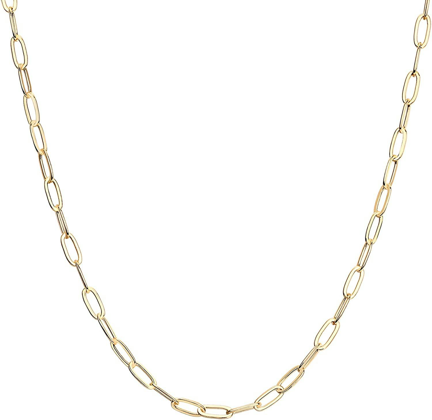 PAVOI 14K Gold Plated Figaro Chain Necklace