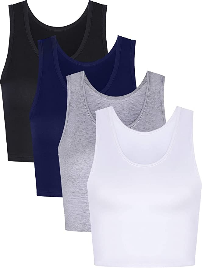 4 Pieces Women Basic Crop Tank Top