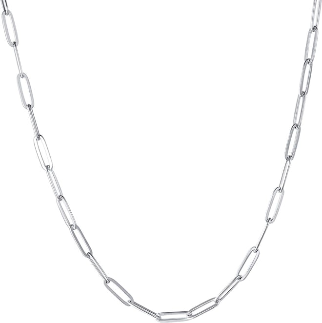 Sunling Stainless Steel Dainty Paperclip Link Chain Necklace