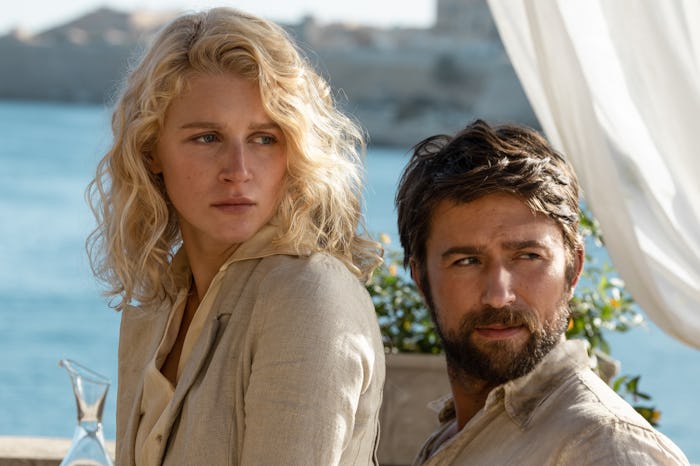 Brandon Sklenar as Spencer and Julia Schlaepfer as Alexandra of the Paramount+ series '1923.'