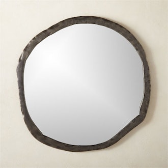 Abel Black Round Wall Mirror 34"