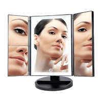 Beautyworks Lighted Makeup Mirror with Lights and Magnification - 10X/5X/1X - LED Vanity Mirror, Por...