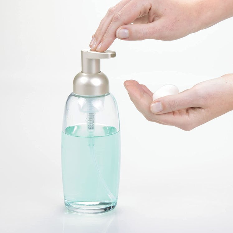 mDesign Glass Refillable Foaming Soap Dispenser - 2 Pack