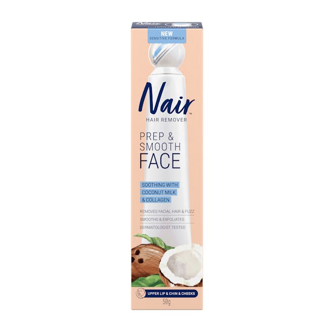 Nair Prep & Smooth Face Hair Removal Cream with Coconut Milk & Collagen