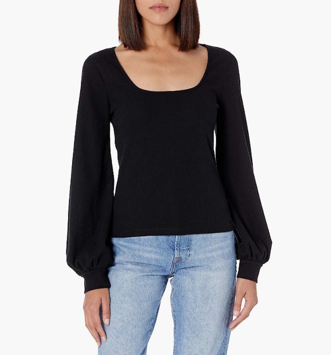 The Drop Square-Neck Balloon-Sleeve Top