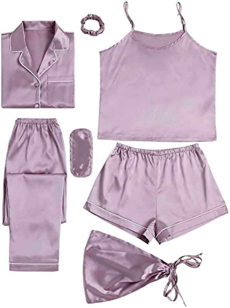 LYANER Satin Sleepwear Set (7 Pieces)