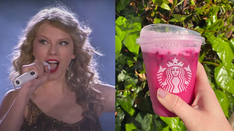 Starbucks matches Taylor Swift eras to drinks and the Dragon Drink is the 'Speak Now' Starbucks drin...