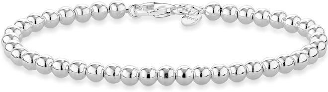 Miabella 925 Sterling Silver Bead Ball Chain Bracelet