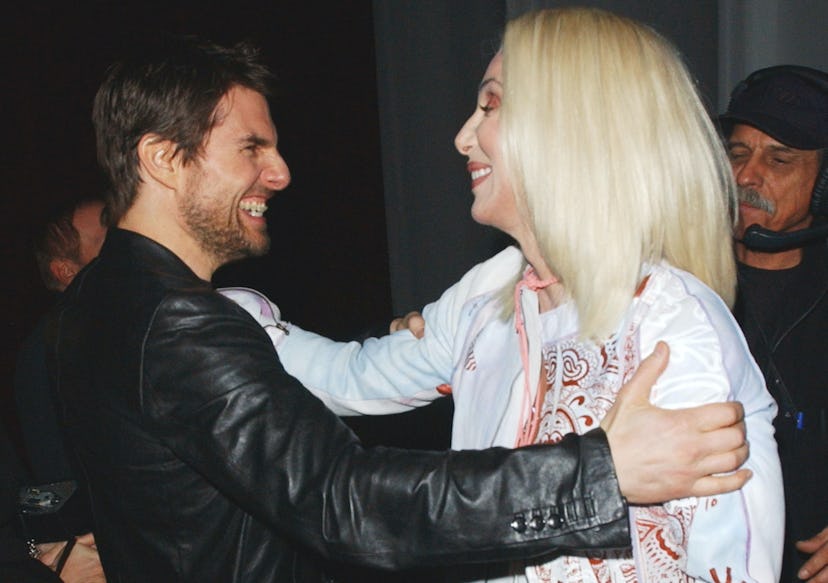 Tom Cruise & Cher backstage. (Photo by MCaulfield/WireImage)