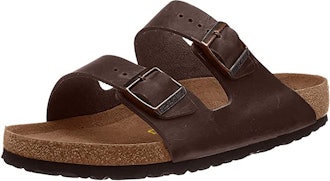 These shoes with ankle support are the Birkenstock Arizonas with molded cork footbeds.