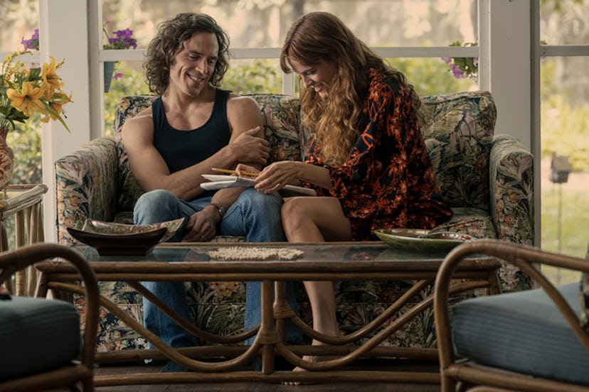 Sam Claflin and Riley Keough in ‘Daisy Jones & The Six.’ Photo via Prime Video