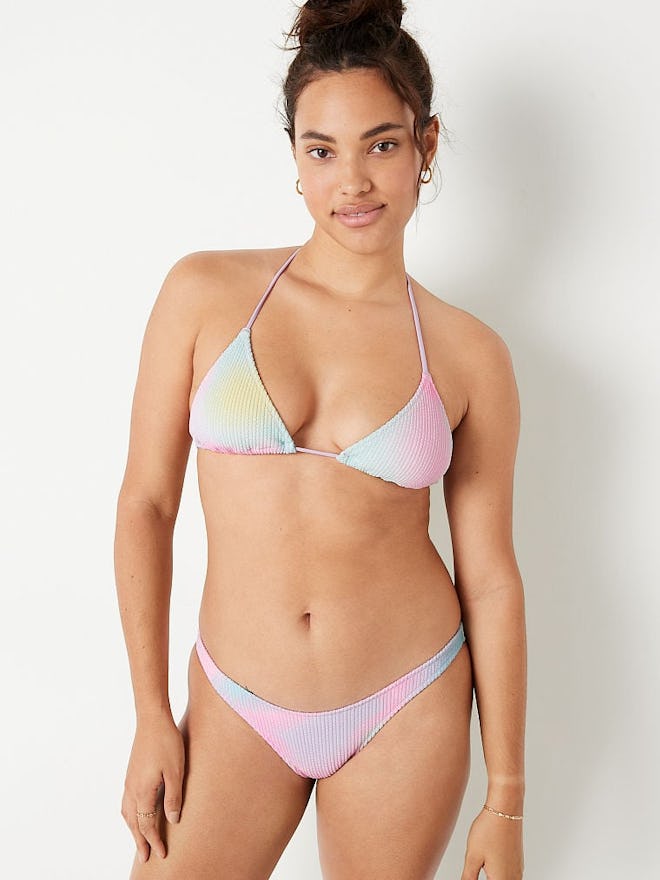 PINK Crinkle Triangle Bikini Top