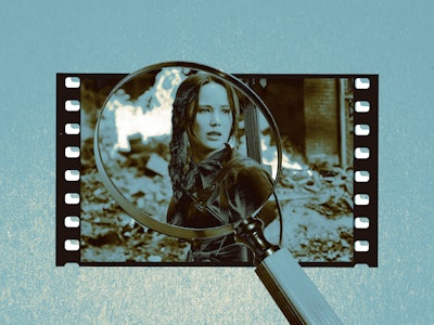 Still of Hunger Games magnified under glass