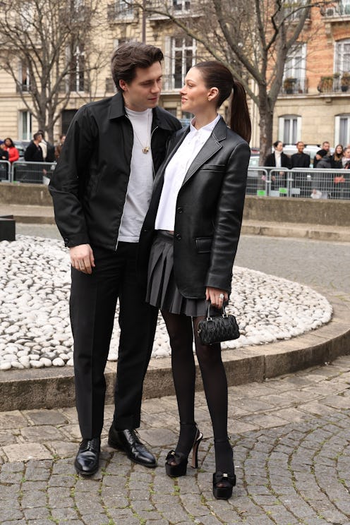 Brooklyn Peltz Beckham and his wife Nicola in Paris, 2023