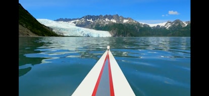 Scenic ride through Seward, Alaska on Hydrow rowing machine